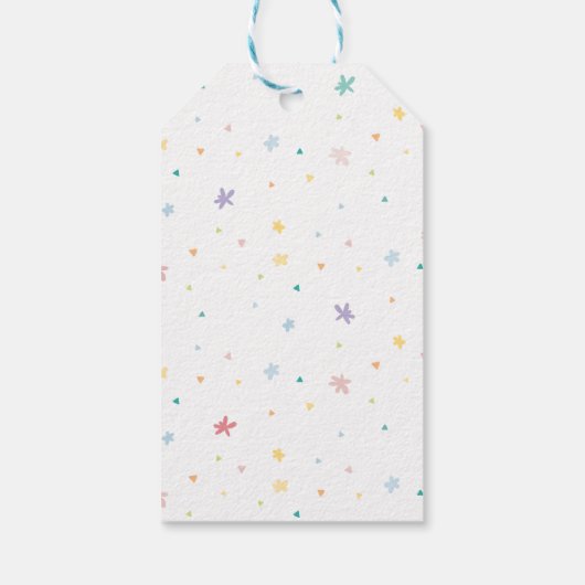 NIEDLICHE RAINBOW CLOUDS Kinder Pastellfarben Bild Geschenkanhänger (Rückseite)