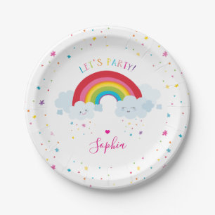 NIEDLICHE RAINBOW CLOUUDS Kinder helle Farben Bild Pappteller