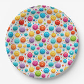 Niedliche Rainbow Colors Polka Dots Muster Pappteller (Vorderseite)