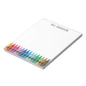 Niedliche Rainbow Crayons Kindergarten Lehrschule Notizblock (Rotiert)