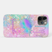 Niedliche Rainbow-Einhorn-Imitate Glitzer-Sterne-M Case-Mate iPhone Hülle (Rückseite (Horizontal))