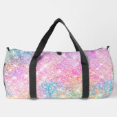 Niedliche Rainbow-Einhorn-Imitate Glitzer-Sterne-M Duffle Bag (Rückseite)