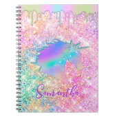 Niedliche Rainbow-Einhorn-Imitate Glitzer-Sterne-M Notizblock (Vorderseite)