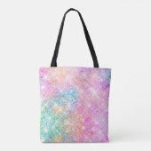 Niedliche Rainbow-Einhorn-Imitate Glitzer-Sterne-M Tasche (Rückseite)