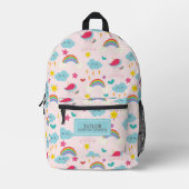Niedliche Rainbow-Einhornsterne, Personalisierte K Bedruckter Rucksack (Vorderseite)