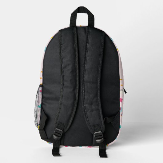 Niedliche Rainbow-Einhornsterne, Personalisierte K Bedruckter Rucksack (Rückseite)