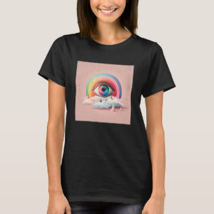 Niedliche Rainbow Eye Illustration Farbige Tränen  T-Shirt
