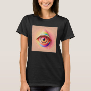 Niedliche Rainbow Eye Illustration Farbige Tränen T-Shirt