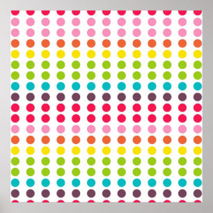 Niedliche Rainbow-farbene Polka-Punkte Poster