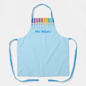 Niedliche Rainbow farbene Stifte Blaue Kunst Lehre Schürze (Vorderseite)