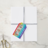Niedliche Rainbow Foto Collage Custom Geburtstagsp Geschenkanhänger (Mit Garn)