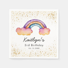 Niedliche Rainbow-Geburtstagsparty Serviette