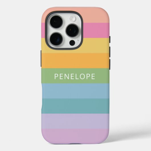 Niedliche Rainbow Geometrische Streifen Personalis Case-Mate iPhone Hülle (Rückseite)