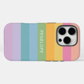 Niedliche Rainbow Geometrische Streifen Personalis Case-Mate iPhone Hülle (Rückseite (Horizontal))