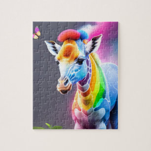 Niedliche Rainbow-Giraffe und Butterflie Puzzle
