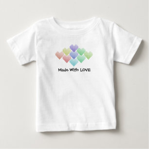 Niedliche Rainbow Hearts Baby T-shirt