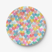 Niedliche Rainbow-Hearts Paper-Teller Pappteller (Vorderseite)