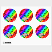 Niedliche Rainbow-Igel-Stickers Runder Aufkleber (Blatt)