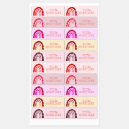 Niedliche Rainbow-Kinder Name Etiketten