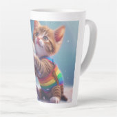 Niedliche Rainbow Kitty Digitale Kunst Milchtasse (Rechte Ecke)