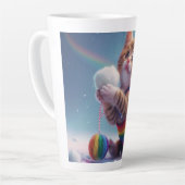 Niedliche Rainbow Kitty Digitale Kunst Milchtasse (Linke Ecke)