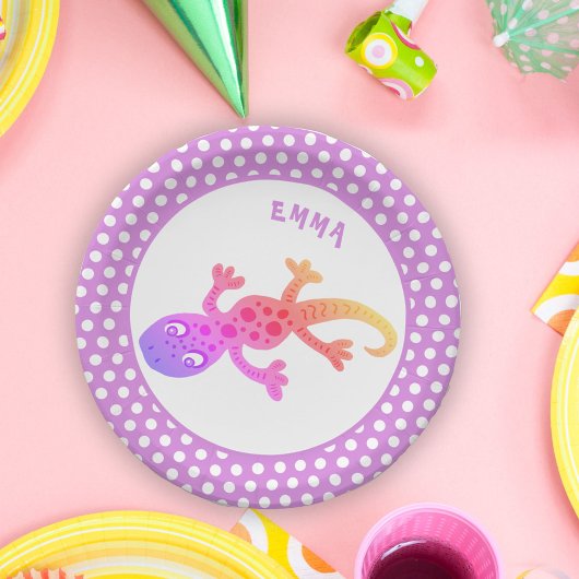 Niedliche Rainbow Lizard Gecko, Geburtsname Pappteller