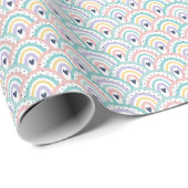 Niedliche Rainbow-Muster-Wrapping Paper Roll Geschenkpapier (Rolleneckpunkt)