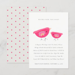 Niedliche Rainbow Pink Birdy Books for Baby Shooti Begleitkarte