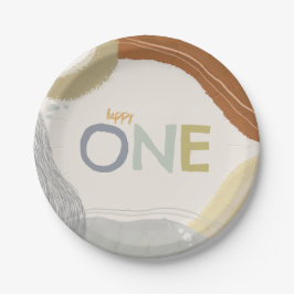 Niedliche Rainbow Pink Birthday Paper Plate Pappteller