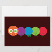 Niedliche Rainbow-Raupe Briefpapier (Vorne/Hinten)