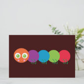 Niedliche Rainbow-Raupe Briefpapier (Stehend Vorderseite)