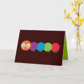Niedliche Rainbow-Raupe Karte (Gelbe Blume)
