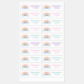 Niedliche Rainbow-School Etiketten (Blatt)