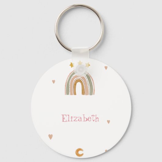 Niedliche Rainbow Stars Herz Schlüsselanhänger (Vorderseite)