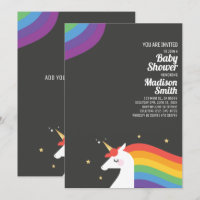 Niedliche Rainbow Unicorn and Stars Kinderdusche