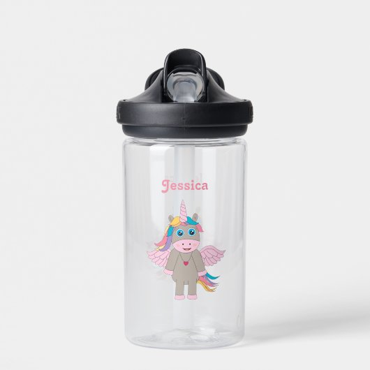 Niedliche Rainbow Unicorn Design School Trinkflasche (Vorne)