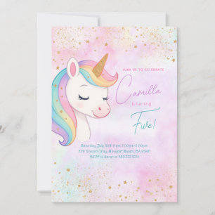 Niedliche Rainbow Unicorn Geburtstagsparty Einladu Einladung