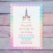 Niedliche Rainbow Unicorn Magical Birthday Party