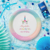 Niedliche Rainbow Unicorn Magical Birthday Party Pappteller (Party)