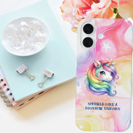 Niedliche Rainbow-Unicorn-Personalisierte Botschaf iPhone 16 Hülle