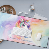 Niedliche Rainbow-Unicorn-Personalisierte Botschaf Schreibtischunterlage