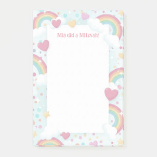 Niedliche Rainbows Personalisiert Mitzvah Hinweis Post-it Klebezettel