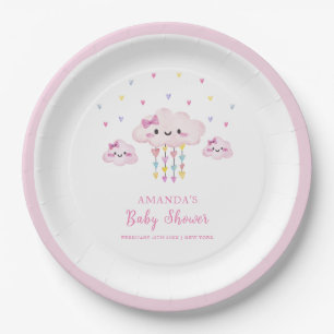 Niedliche Raindrop Sweetheart Babydusche Pappteller