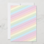 Niedliche Raindrops Cloud Rainbow Pastel Babydusch Einladung (Rückseite)