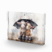 Niedliche Rainy-Day-Ziegen Fotoblock (Rechts)