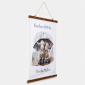 Niedliche Rainy-Day-Ziegen Wandteppich Mit Holzrahmen (Gewinkelt)