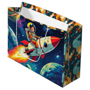 Niedliche Raketen zum Geburtstag des Weltraumamtes Große Geschenktüte