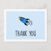 Niedliche Raketenjunge Babydusche Danke Postkarte (Vorderseite)