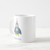 Niedliche Raketenschiff Coole Weltraumkunst Person Kaffeetasse (Vorderseite Links)