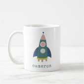 Niedliche Raketenschiff Coole Weltraumkunst Person Kaffeetasse (Links)